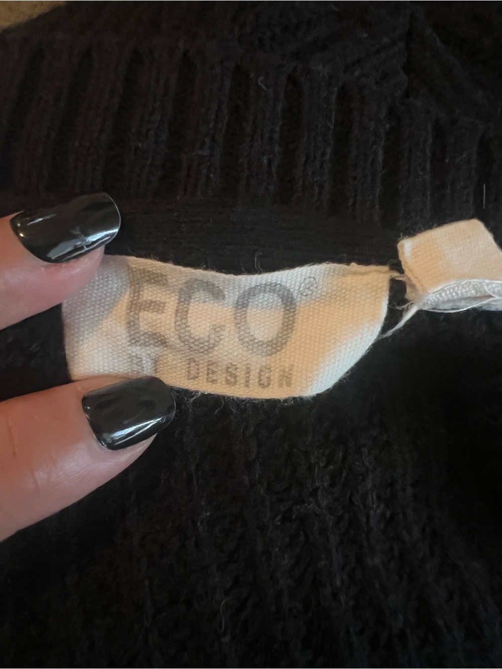 Eco Design Black V-Neck Knit Sweater Vest size M - Picture 3 of 6